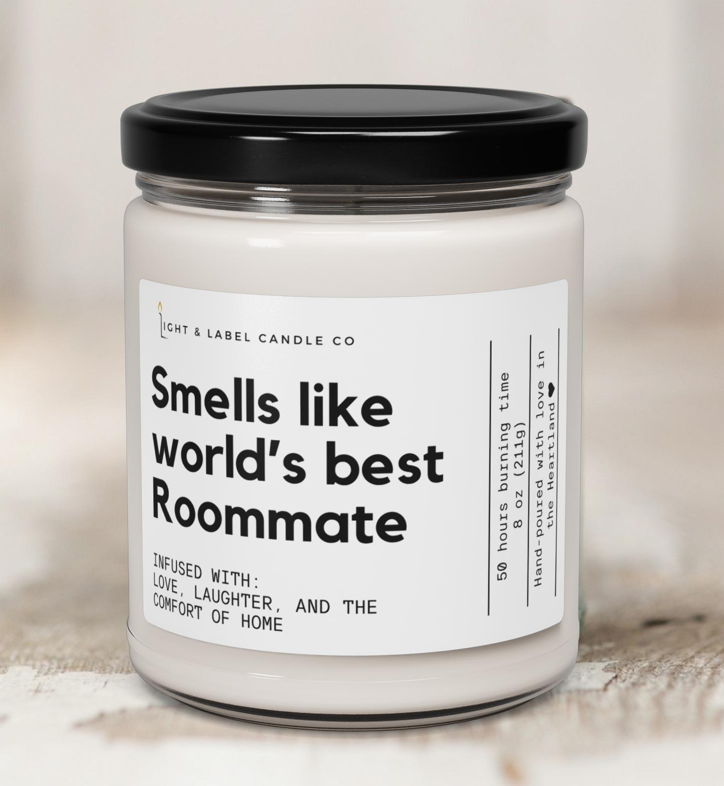 Smells Like World's Best Roommate Candle Gift, College Dorm Apartment Thank You End Year Gift, Roommate Christmas Gift, Roommate Bestie