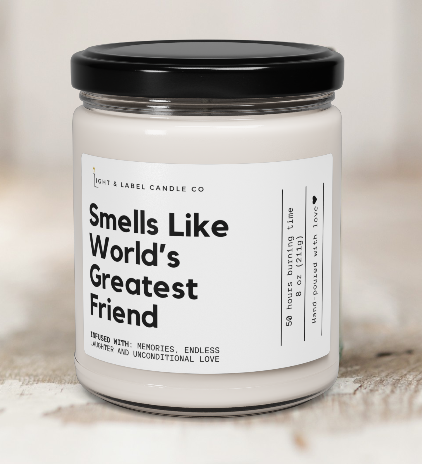 Smells Like Worlds Greatest Friend Candle Gift, Soy Wax Candle Friend Gift, Best Friend Christmas Gift, Best Friend Birthday Gift